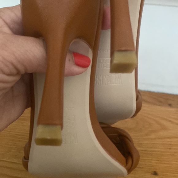 NWOT Neutral Caramel Colored Vegan Leather Braided Mule - Picture 7 of 12